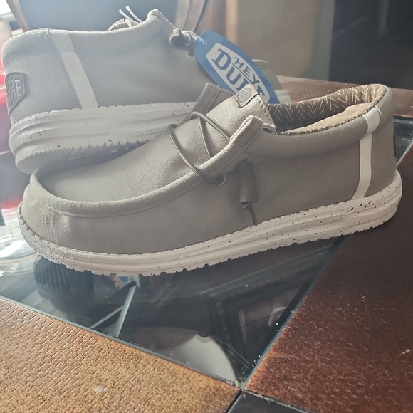 Hey Dude Other - Hey Dude Gray and White Slip-On Loafers